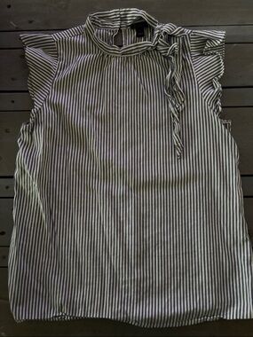 Ann Taylor Stepped Tie-Neck Sleeveless Blouse